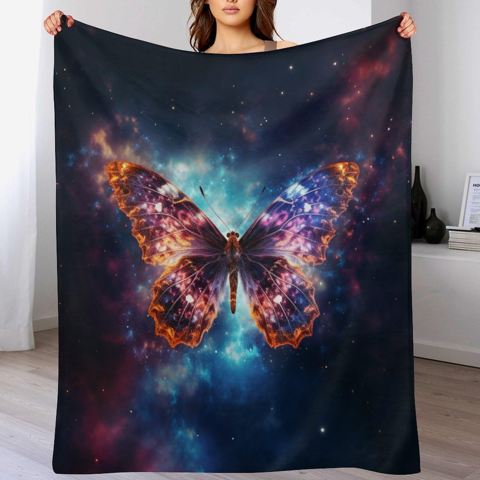 Couverture de papillon en flannel chaude et facile à manipuler pour lit et bébé 130x150