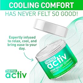 HEMPACTIV Cooling Hemp Cream - Menthol, MSM & Arnica - Fast-Absorbing, Non-Greasy Formula for Muscles & Joints - 4oz Best-Value Size