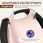 100% Organic Cotton Car Seat Cover 90 x 126 CM Soft Touch with Breathable Canopy Protective Car Seat Cover Baby for All Seasons Lightweight Seat Cover for Infant Travel Comfort (Pink)
