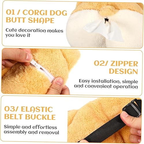 Miniatura 5 de 1 soporte de pañuelos de felpa para automóvil, bonito dispensador de servilletas, fácil de instalar, organizador de pañuelos para automóvil y hogar,