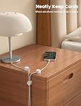 Lamicall Spring Cable Clips Holder, 6Pack [1s Lock] Cord Organizer Cable Management, [Easily Pull Cables in & Out] Desk Cable Organizer, Strong Adhesive Wire Organizer Keeper for Nightstand, Mom Gift