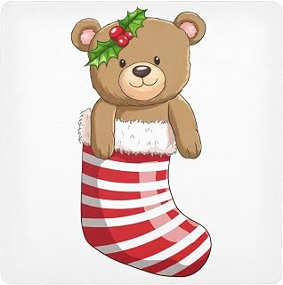 Burbuja Christmas Stocking Magic Cloth Wrap Portable Self-Adhesive Magic Cloth Protective Camera Pouch for Makeup Lens Phone Accessories, 13.8x13.8 in