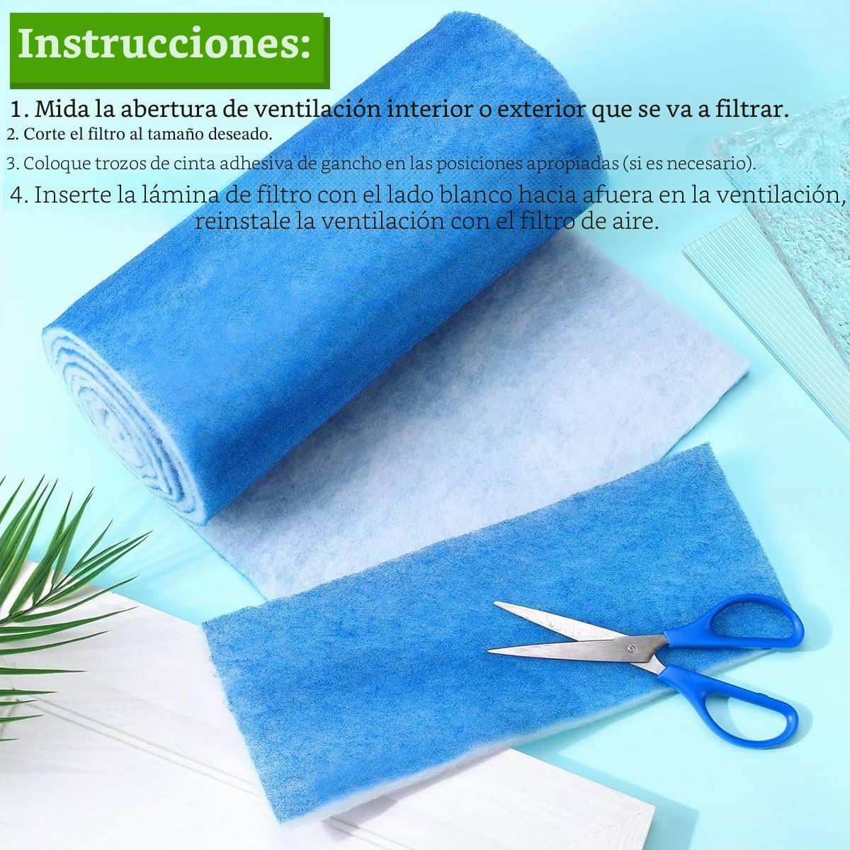 Kit de filtros de ventilación de aire MERV 8 de 12 x 132 pulgadas, filtros electrostáticos de ventilación de suelo para aire acondicionado, horno HVAC, rejillas y hogar móvil, 132 ganchos