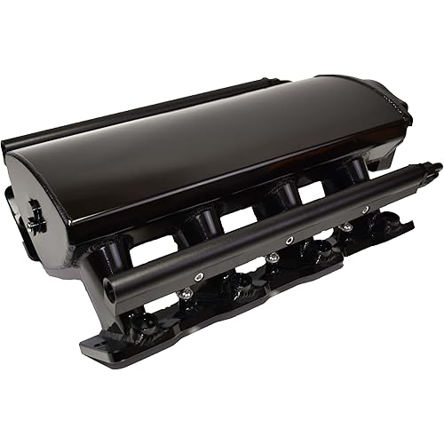 A-Team Performance - Intake Manifold with 102mm Throttle Body - EFI Sheet Metal Fabricated, 15° Throttle Opening - Compatible with Chevrolet, for Chevy, for GMC, for Pontiac LS1, LS2, LS6 - Black