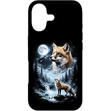 Fox Howling at Moon 90's Retro Case for iPhone 17