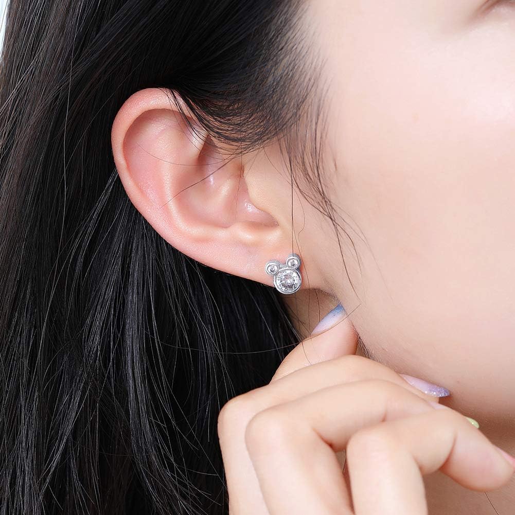 Miniatura 6 de Stud Earring,S925 Silver Stud Earrings with Sparkling CZ Birthstone,Cute And Charm Stud Ear jewelry for Women Girl Gift,Hypoallergenic,6 Colors