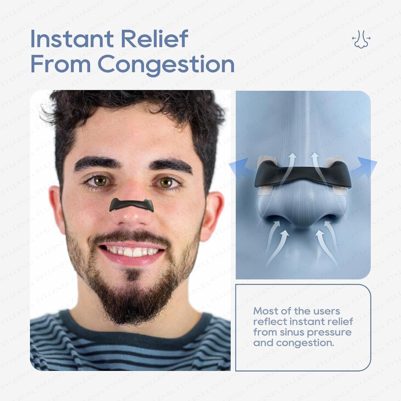 ZYLLENZA Magnetic Universal Nasal Strips | Breathing Nasal Strip | Anti Snoring Nose Clip | Skin Safe Sleep Nasal Strips | Nasal Dilators For Breathing | Snore Stopper | Snoring Stopper For Men | Breathing Nasal Strip Starter Kit (A1) (15 Count) 2