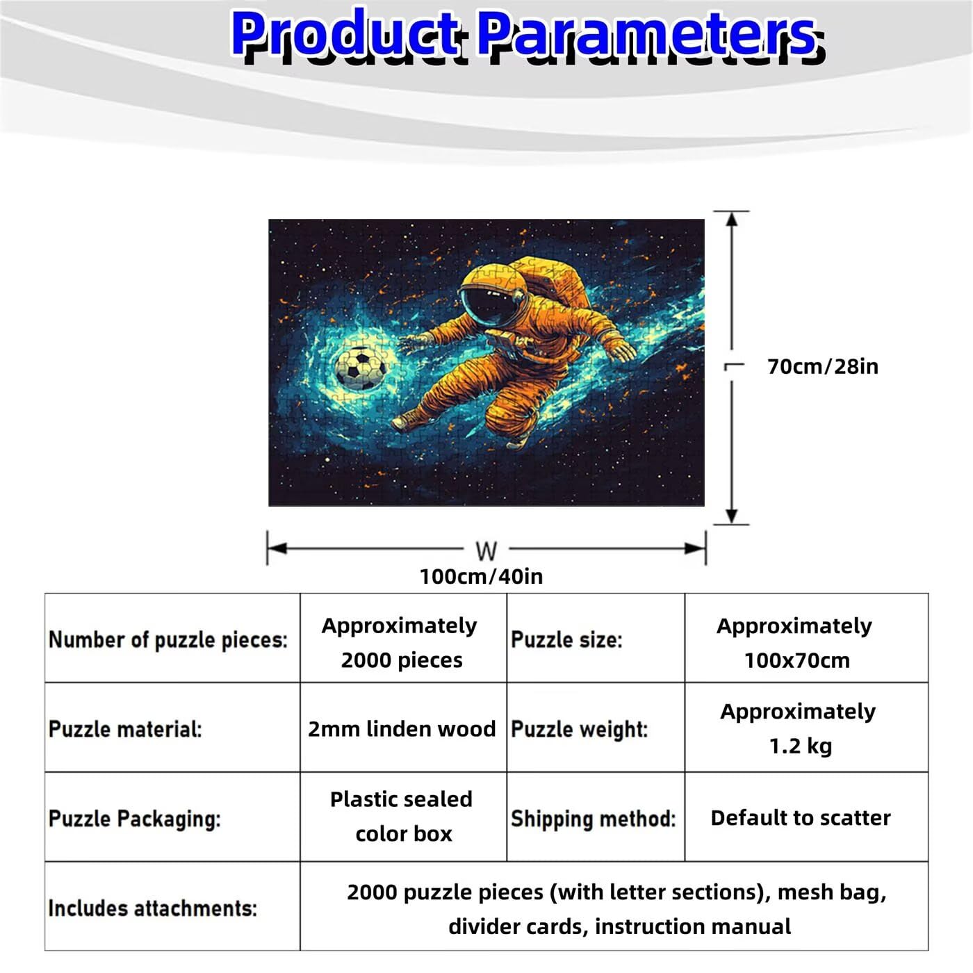 Puzzle 2000 Piezas FúTbol Americano, Puzzle 2000 Piezas Adulto Astronauta, Rompecabezas de Madera para Adultos 70 x 100cm, Puzzles para Toda la Familia Cuadros Decoracion Salon Modernos RXPT-1641
