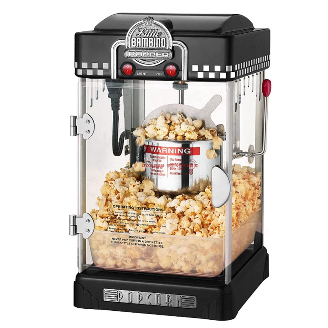Small Fully Automatic Popcorn Popper Maker, Commercial and Household Popcorn Machine, for Kids Parties Home Cinema
