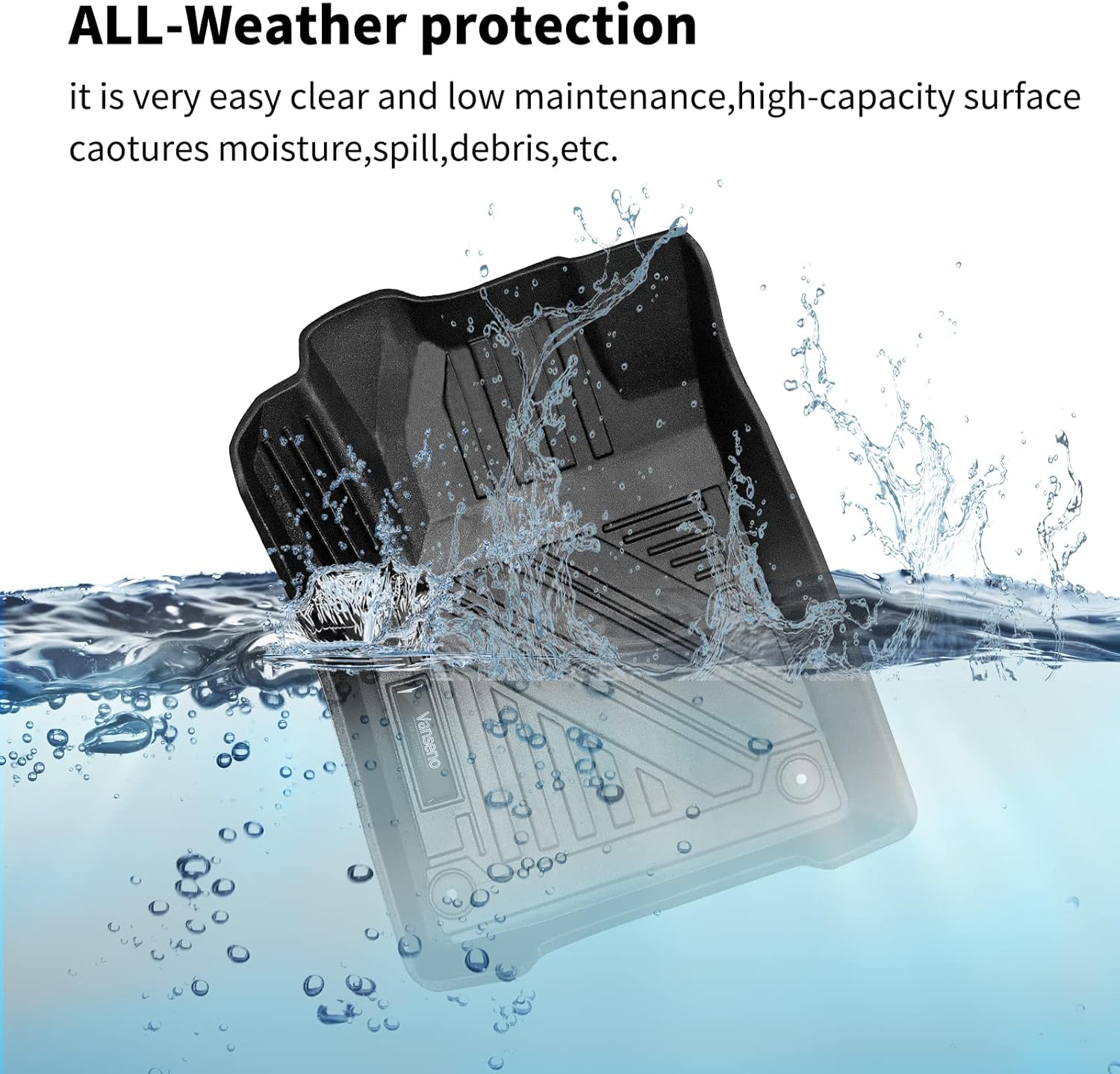 Vanseno Car Floor mats and Cargo Liners Set Black Compatible for 2014-2023 Jeep Cherokee 2Row Floor Mat & Trunk Mats All Weather Rubber Mats Liner (Not Fit Grand Cherokee&No Latittude)