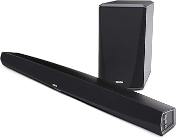 Amazon Com Denon Dht S516h Home Theater Slim Soundbar System With Wireless Subwoofer Bluetooth Heos Amazon Alexa Compatibility Quick Setup All Cables Included Wall Mountable Black