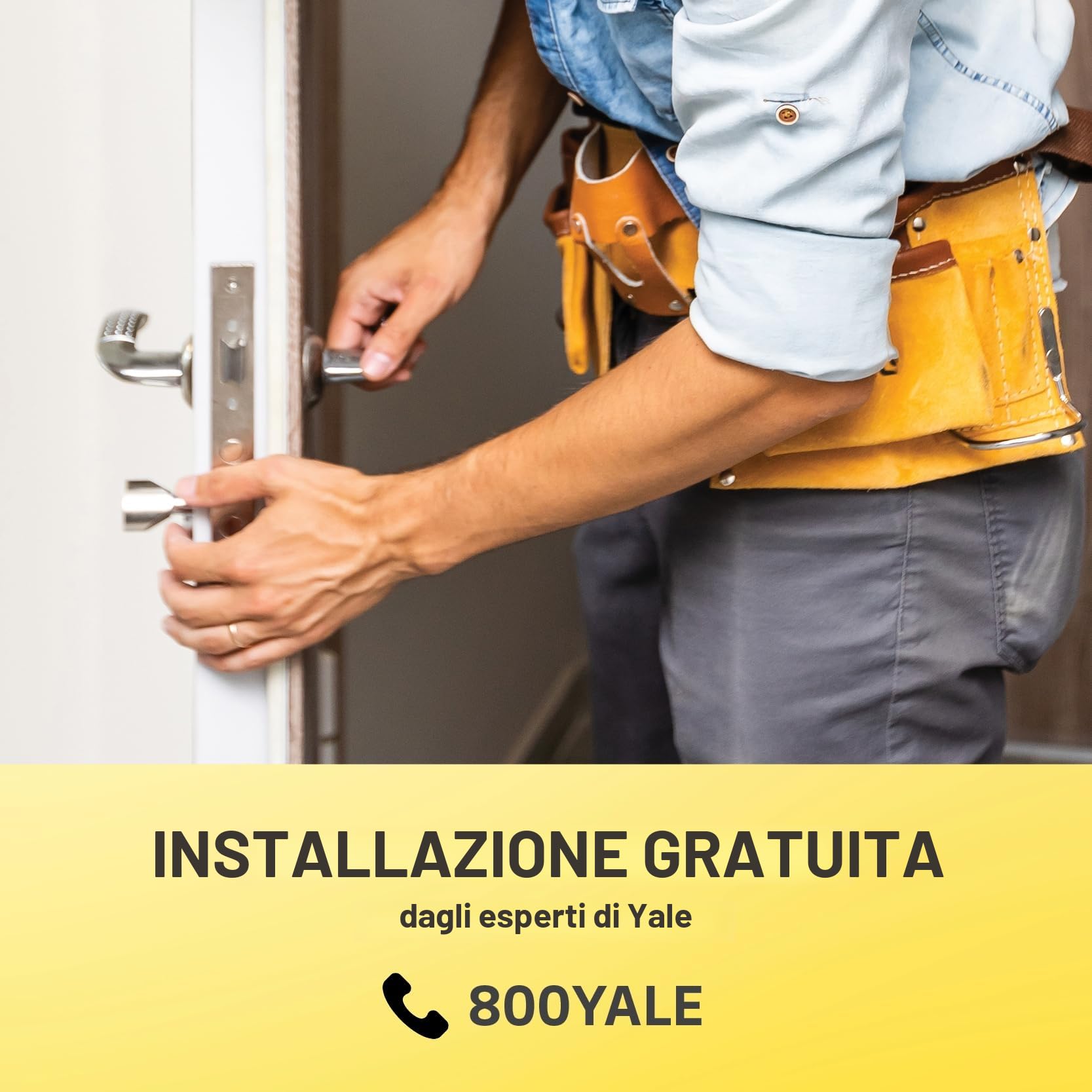 Yale Serratura Smart Linus L2 05/103210/MB Nero, accesso senza chiave, Installazione fai da te, Blocco/sblocco da remoto, Wi-Fi integrato, Compatibile con Matter, Controllo via App p Yale Home