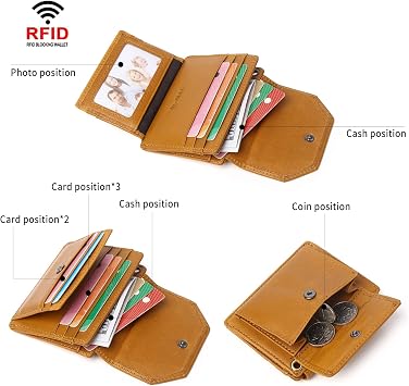 Chain Wallets for Men Rfid Blocking Genuine Leather Bifold Stylish Mens Wallet Credit card With Coin Pocket