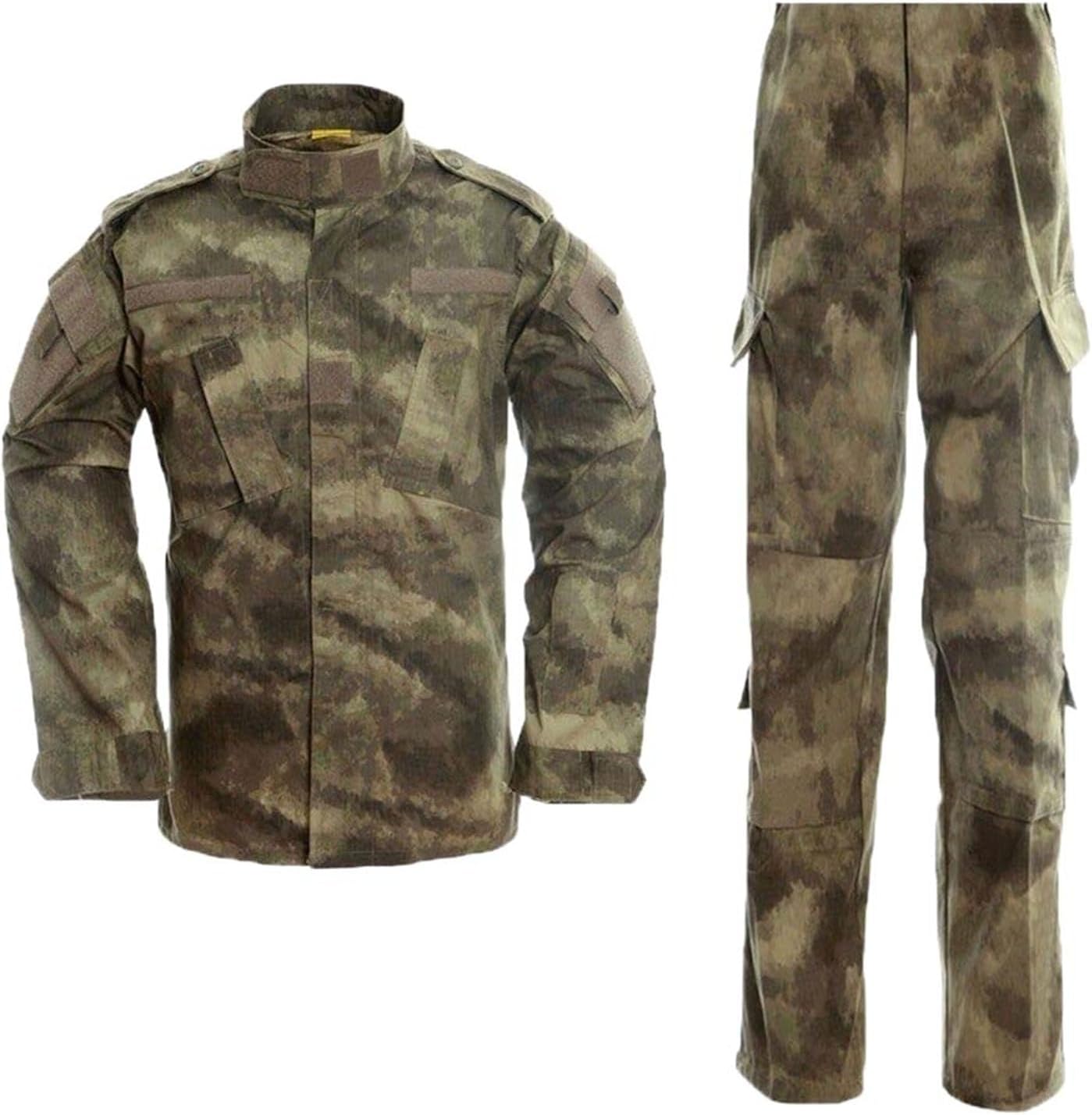 USTZFTBCL Camo Army Uniform Suit Men Outdoor Training Tactical Military Shirt+Pants Set