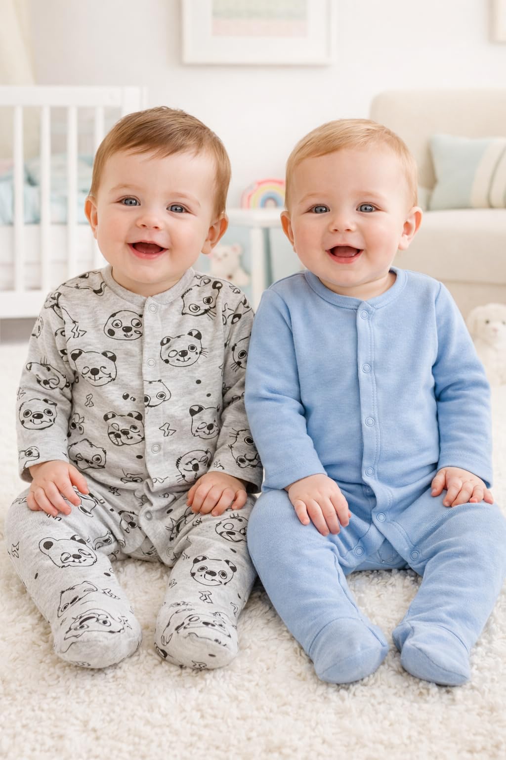 TuddyBuddy 100% Cotton Multi Color Romper Sleepsuit/Romper/Jumpsuit for Baby Boy (Pack of 2 - Pink Printed AOP & Pink Stripes, 3-6 Months) - Image 2 thumbnail