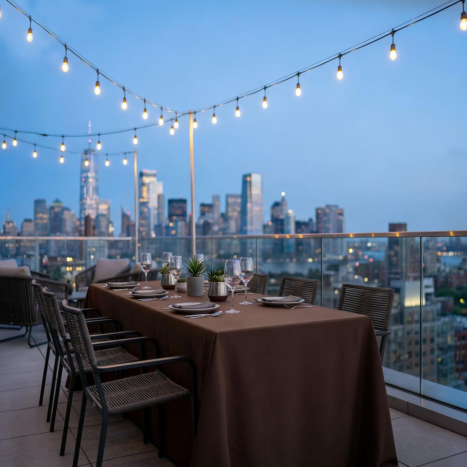 8 pack brown tablecloth 60 x 126 inch rectangular table cloth for 8 foot rectangle tables, wrinkle resistant washable rectangle fabric table covers for wedding party banquet buffet and camping brown 8 pack - 60 x 126 inch