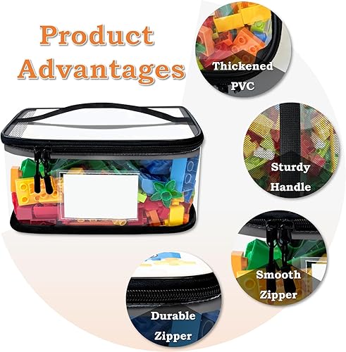 Miniatura 5 de Organizador de almacenamiento de juguetes grande mejorado, bolsas de almacenamiento de juguetes transparentes con etiqueta y bolsillo manual para