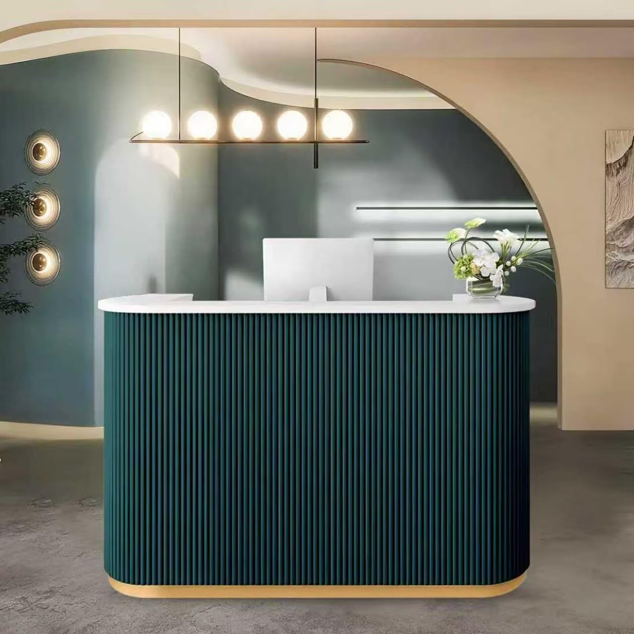 Amazon.com: Small Reception Desk Receptionist Room Tables Lobby ...