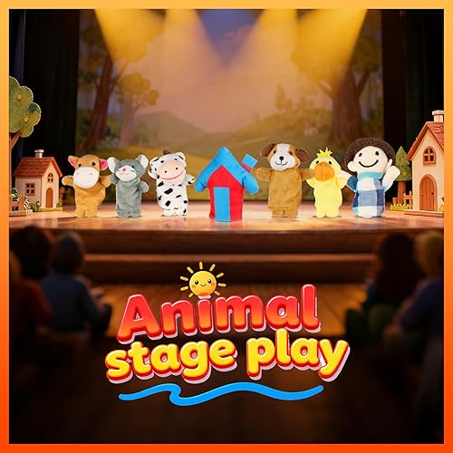 Miniatura 4 de RIY 10 marionetas de dedo de tiempo de cuentos – Old Macdonald Had A Farm Marionetas educativas para cesta de Pascua