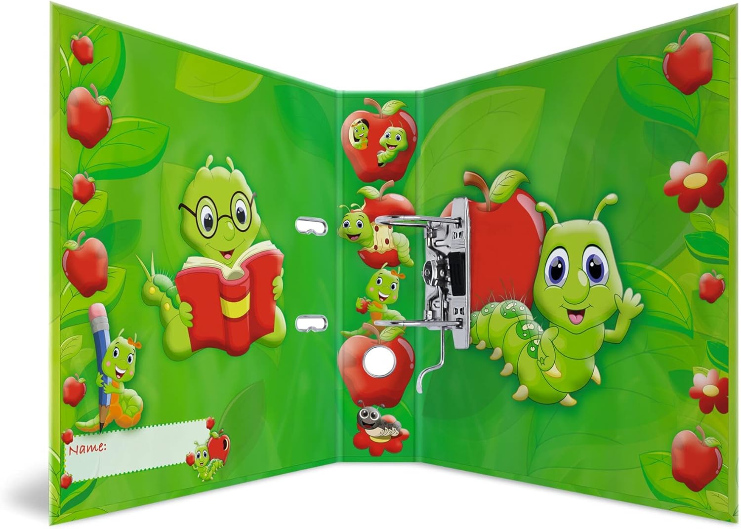 HERMA Lever Arch File Kindergarten Animals with Fritz The Worm Motif, A4, 70 mm Spine, with Inner Print, 1 Folder