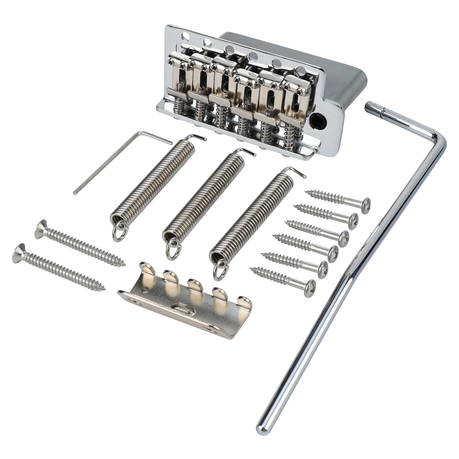 Puente de guitarra eléctrica de 10,5 mm, cromado, puente de trémolo de 6 puntos, acero inoxidable, placa de aleación de zinc, compatible con piezas de repuesto de guitarra eléctrica Stratocaster