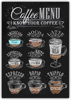 Amazon.co.jp: BXCBXDBXCD コーヒーメニューポスターカフェ壁画