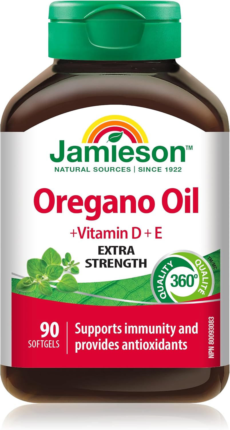 Jamieson Oregano Oil with Vitamin D and Vitamin E, 90 SOFTGELS