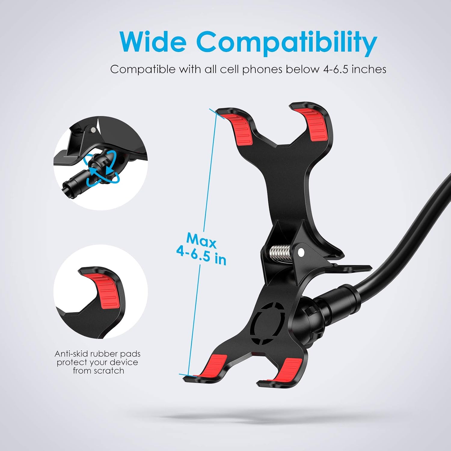 Gooseneck Phone Holder for Bed Giftrold Flexible Arm Cellphone Stand Mount Clip for Desk,360 Adjustable Lazy Bracket for iPhone 14 13 12 11 Pro Max XR SE 8 Plus and All Phone Models - Image 3
