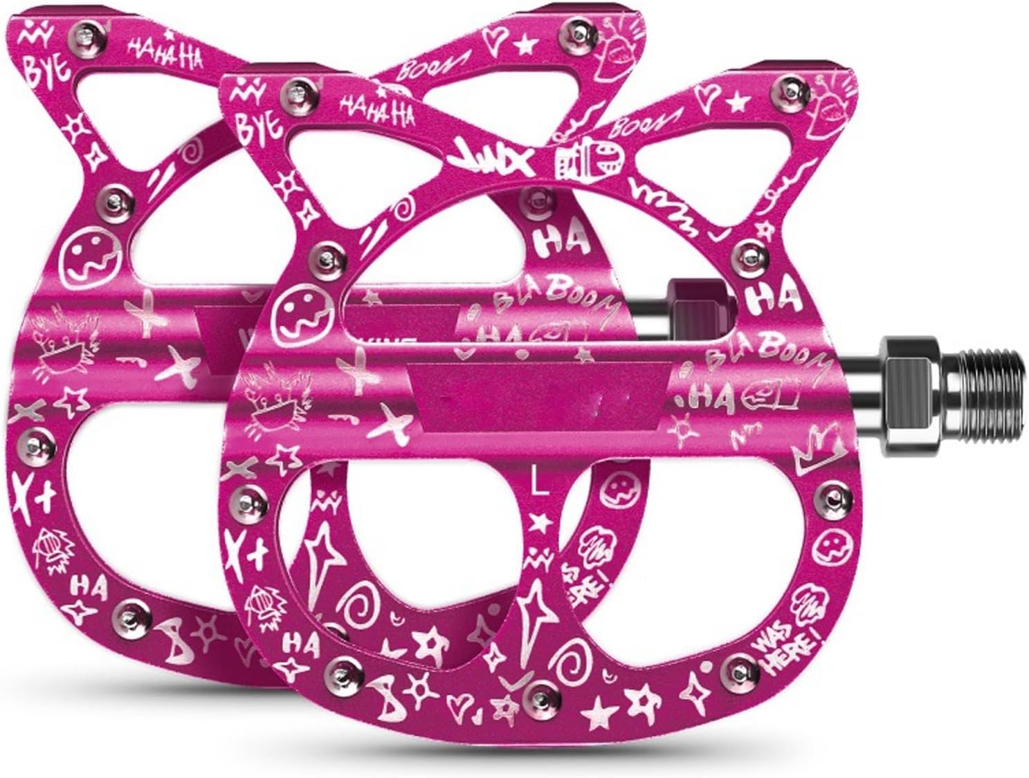 アルミニウム合金マウンテンバイクペダル 猫型 サイクリングペダル 3つのシールベアリング 滑り止めバイクペダル