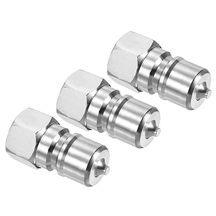 PATIKIL Hydraulic Quick Connect Coupler, 3 Pack Carbon Steel G3/8 Female 0.75
