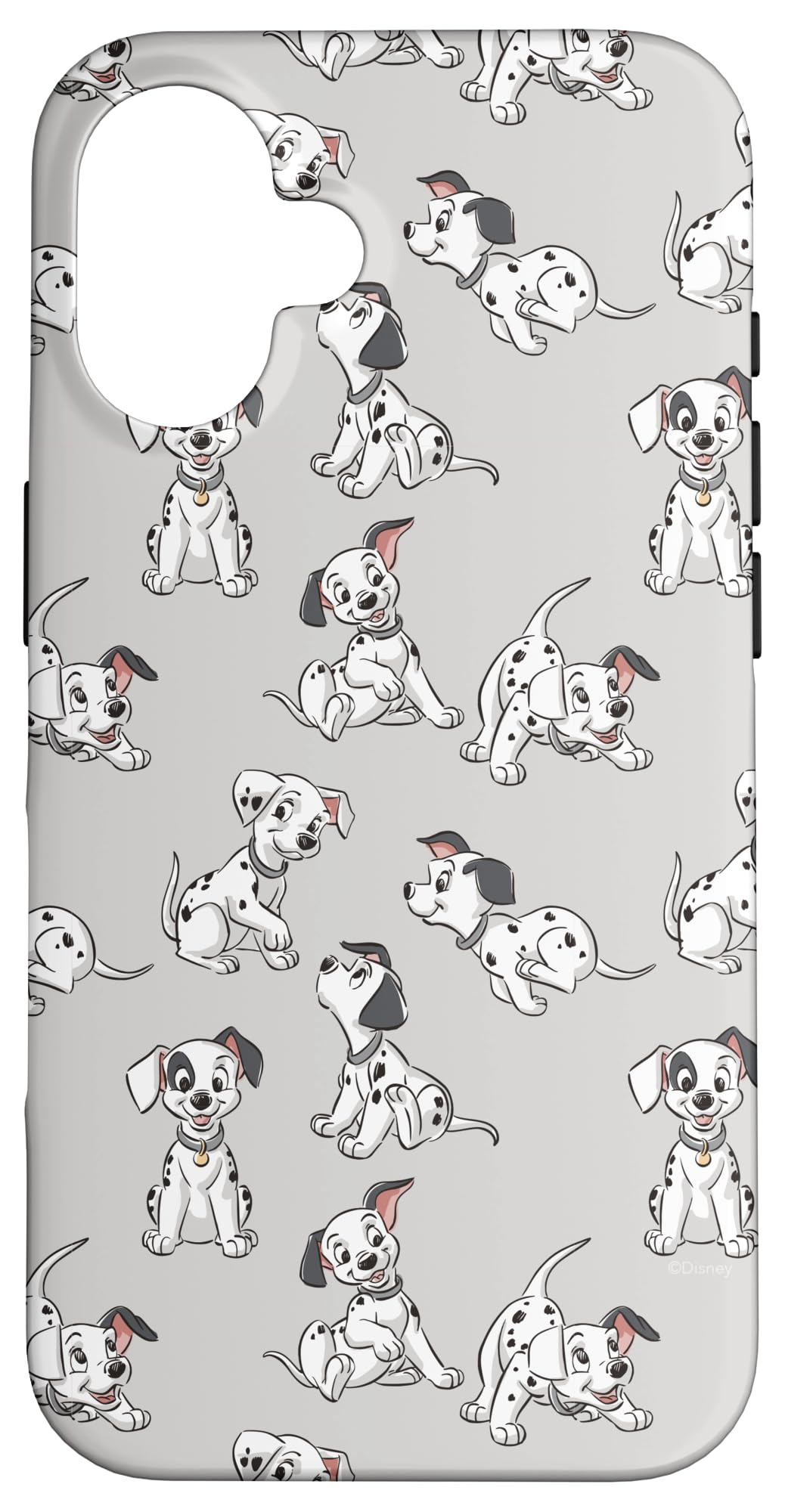 Disney Classic 101 Dalmatians Puppies Soft Grey Case for iPhone 16