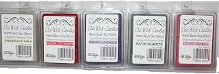 5Pack "Just because" Soy Blend Wax Melts, Gardenia of Paris, Fresh Cut Roses, French Lavender, Satin Sheets, Love Spell, 15oz 30 Cubes/Tarts/Chunks 120+hours of quality fragrance