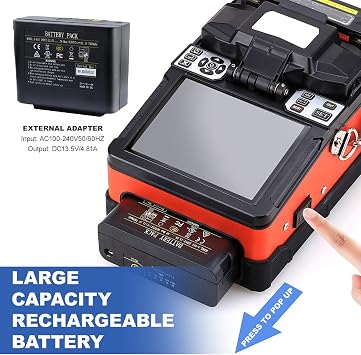 Fiber Splicing - Fusion Splicers-Fiber Core/Cladding Alignment,7S Splicing 18S Heating,FTTH Fusion Splicer Machine with 4PCS Electrodes &Fiber Cleaver/Stripping Tool Kit,for SM/MM/DS/NZDS