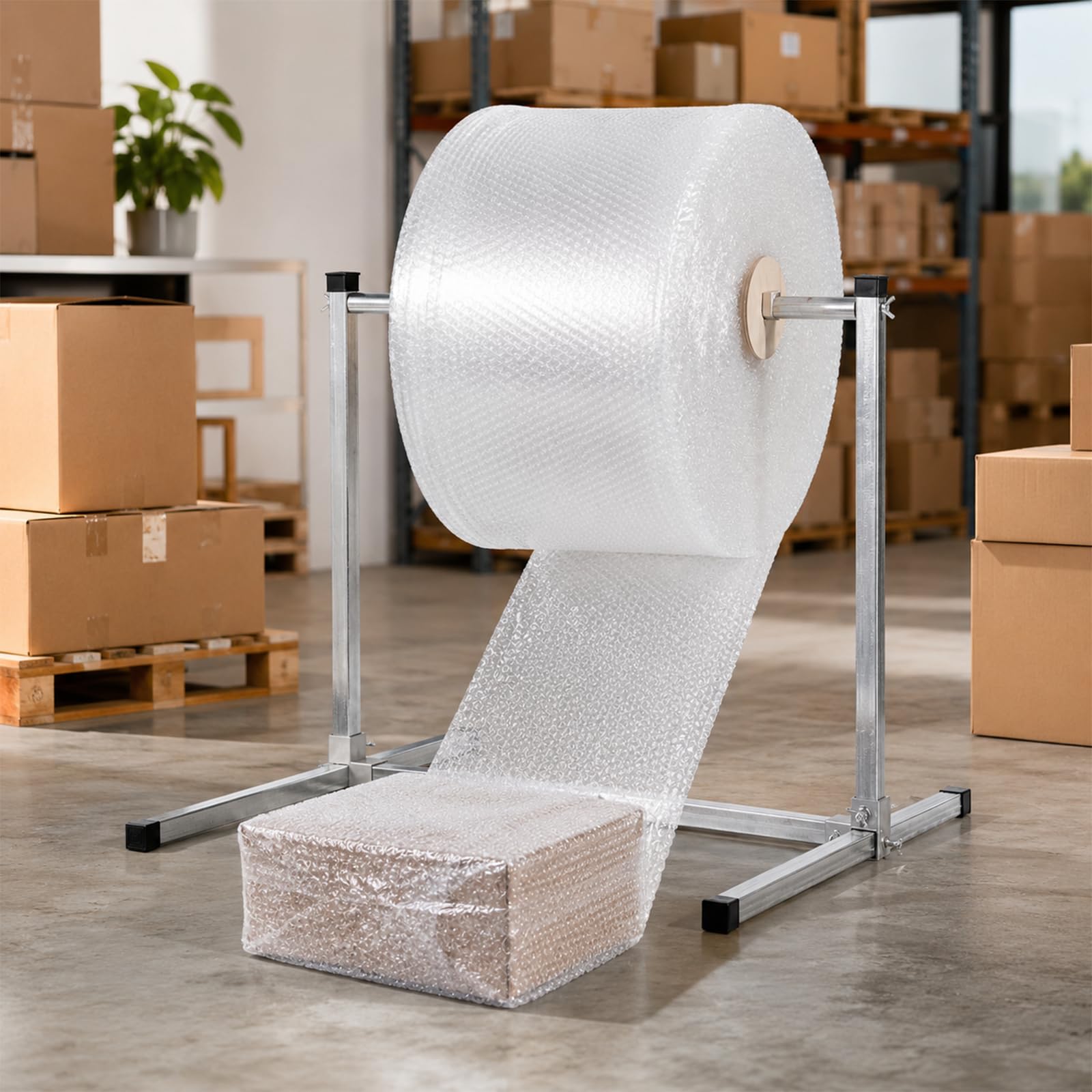 24-Zoll-luftpolsterfolienrollenspender, Manueller Halter Für Luftpolsterfolie, Mit Positionierungshilfen, Für Lagerhallen Und Verpackungsmaterialien
