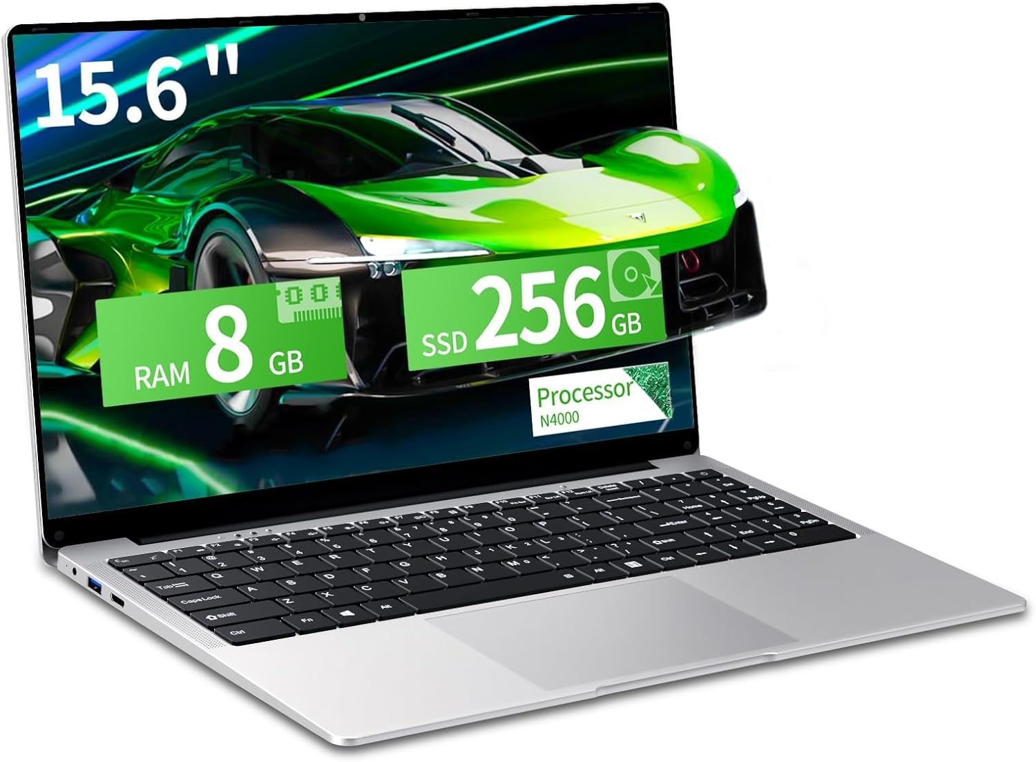 15.6 inch gaming laptop,N4000 Processor,8GB RAM 256GB SSD,Notebook Computers Lap…