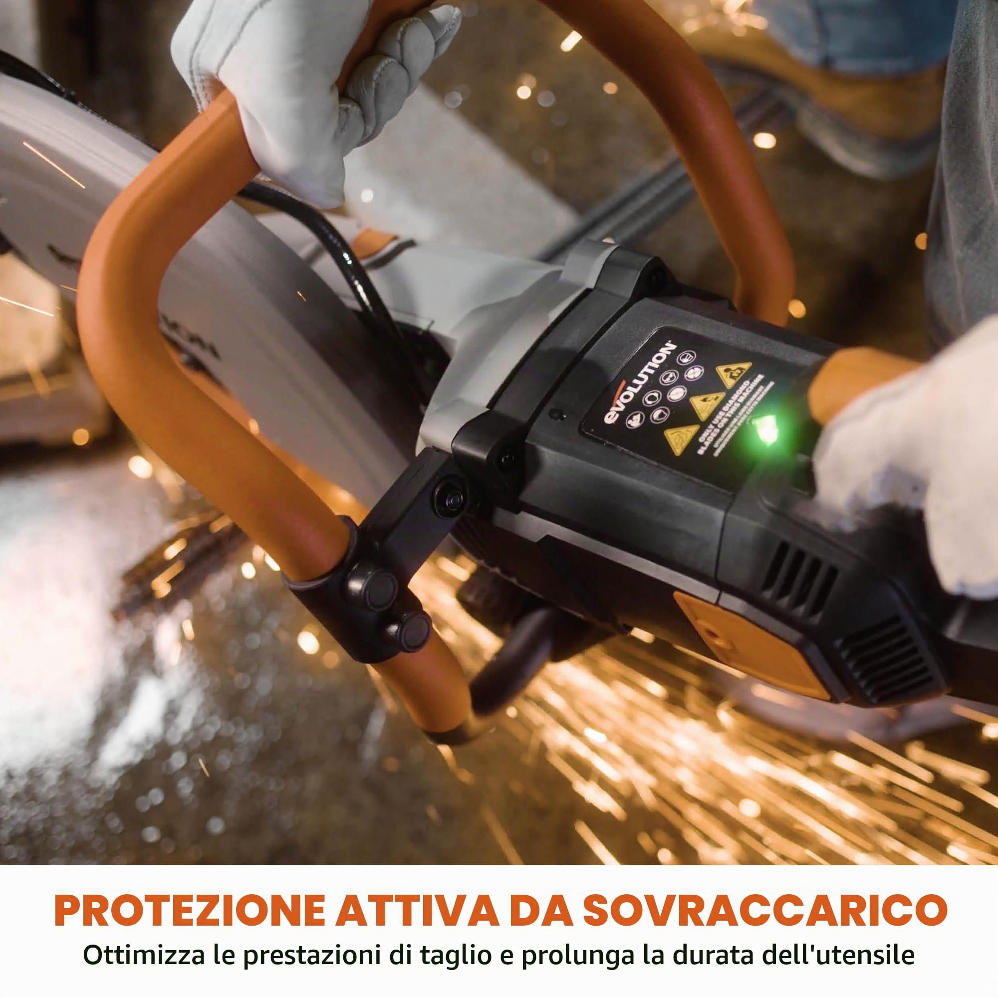 Evolution Power Tools R350DCT - Sega per calcestruzzo, per tagliare calcestruzzo, pietra, mattoni, tegole e altro, taglierina a disco elettrica da 350 mm, lama diamantata di alta qualità, 230 V, 350