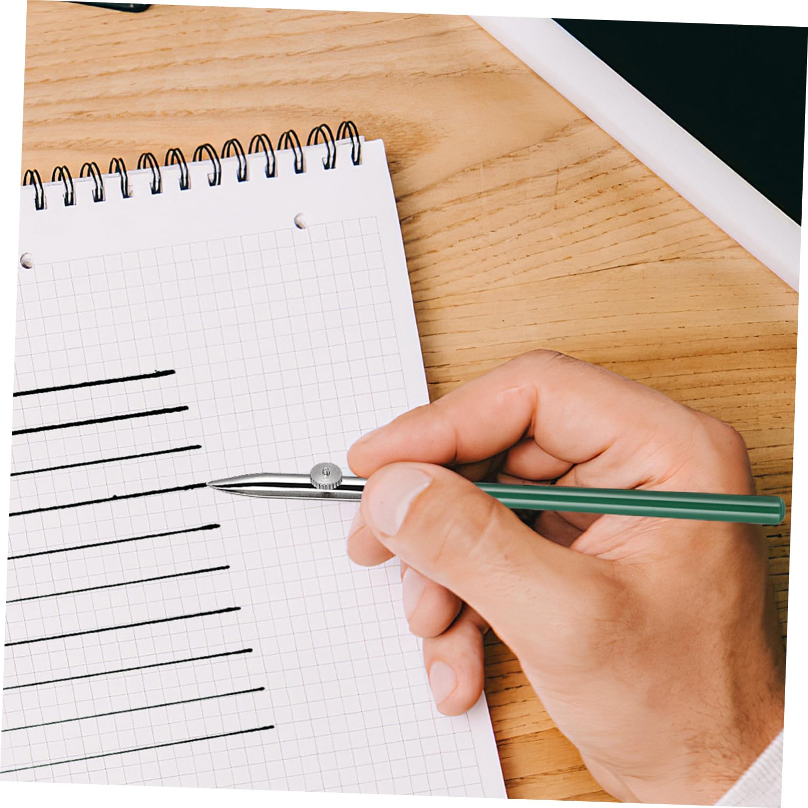 NUOBESTY 4 Sätze Linearer Entenschnabelstift Whiteboard-marker Bleistifte Maskierung Zeichenstifte Malstifte Textmarker Tinte Wieder Auffüllbar Planke Pastell Gel Green Rohgummi Aus Metall