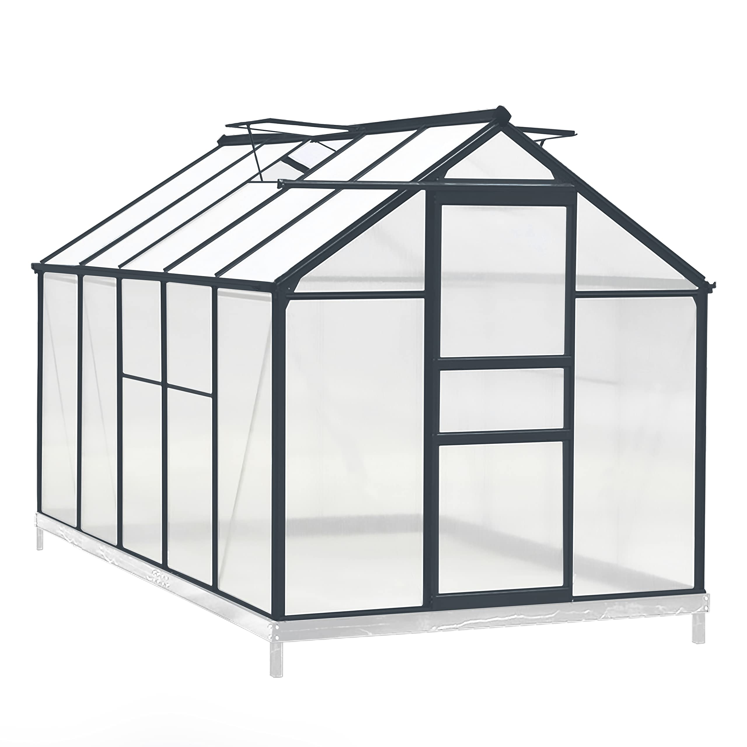 Buy VEIKOU 6' x 10' Aluminum Greenhouse Kit for Outdoor, Walkin Polycarbonate Garden Greenhouse
