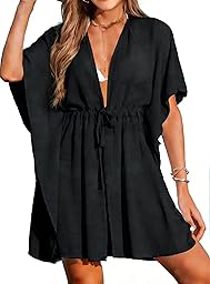 Women's Beach Dress Beach Cover Up Beach Cover Up Beach Casual Dress with Drawstring Summer