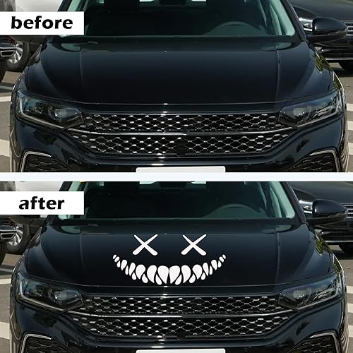 Miniatura 6 de 1 PC Halloween Car Decal, Devil Smiley Reflective Sticker, Rear Windshield Car Sticker, Fit for Cars Truck SUV Home Door Window (White)
