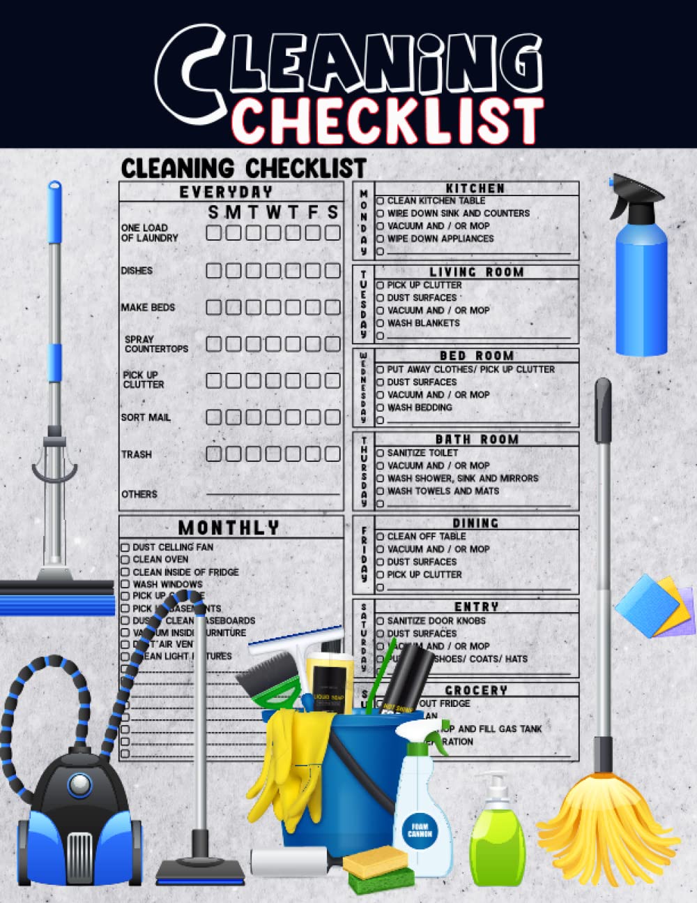 Cleaning Checklist: A Comprehensive Cleaning Checklist Planner For A ...