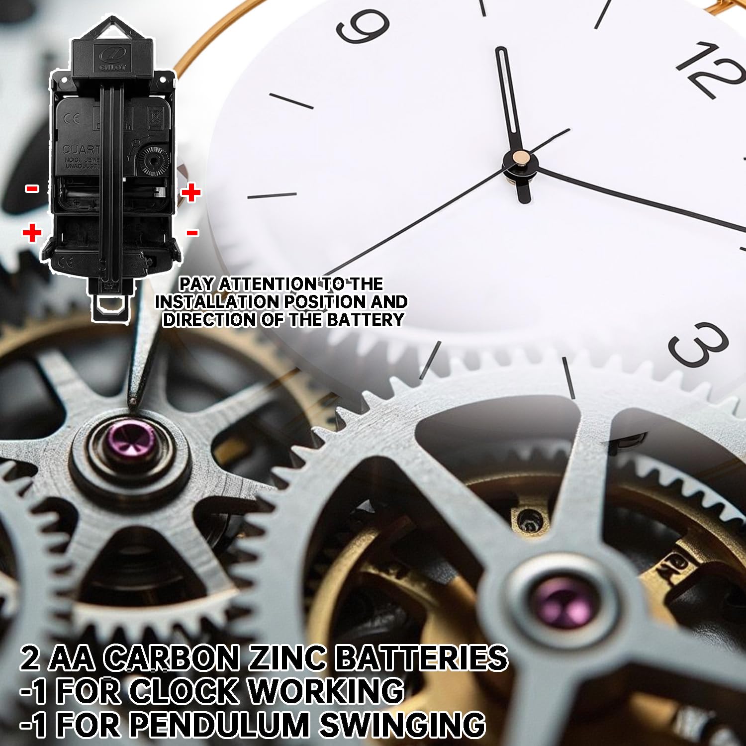 Große Moderne Wanduhr für Wohnzimmer Dekor große dekorative Wanduhr Pendel batteriebetrieben Nicht tickend für Schlafzimmer Küche Büro Haus einzigartige Uhren Wanddekor 13 * 30 Zoll
