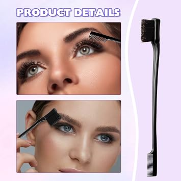 8 Pcs Hair Styling Set for Women, Girls, and Stylists: Teasing Brush, Edge Brush, Triple Comb, Rat Tail Comb with Clips (Black)
