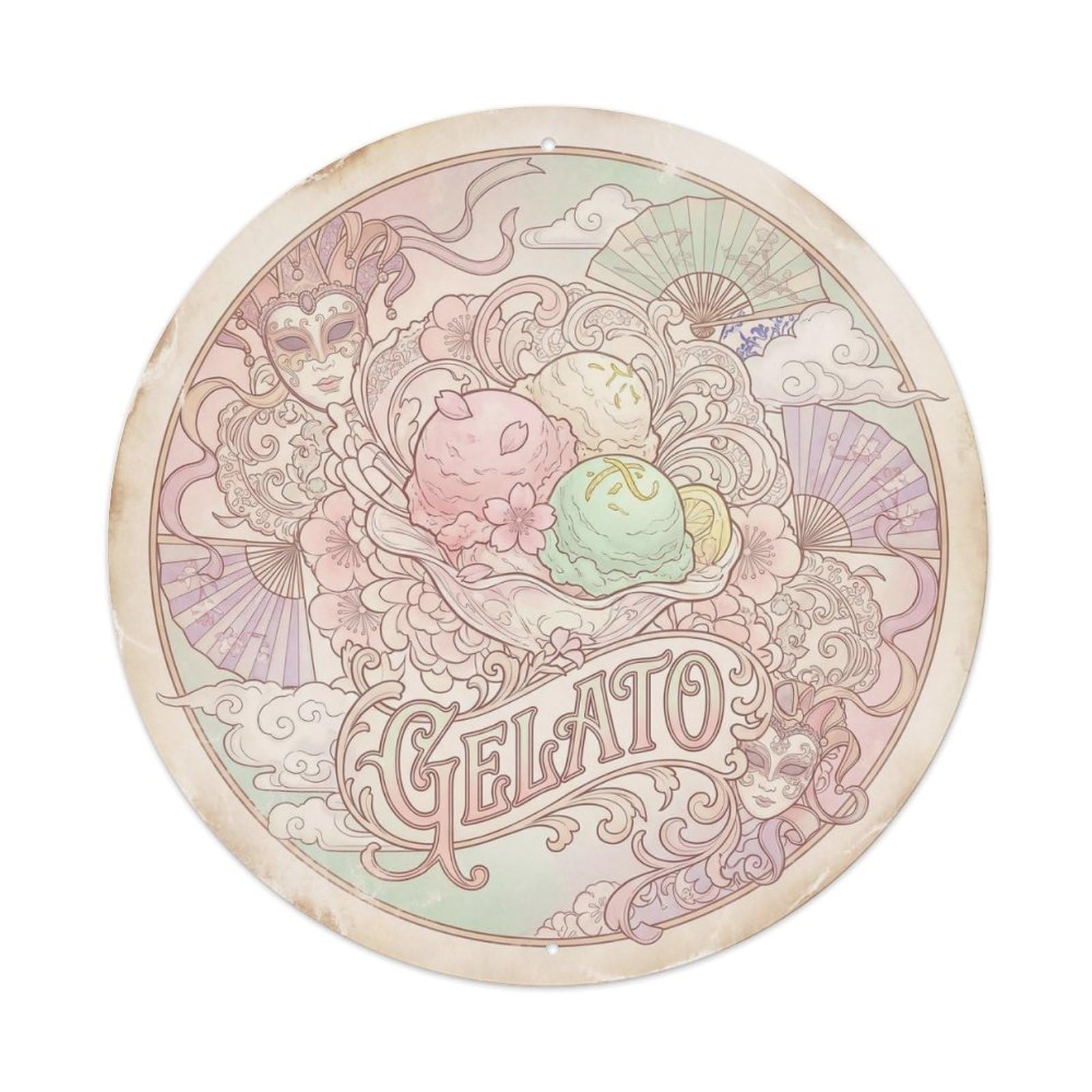 Gelato Dessert Vintage Sweet Shop Culture Metal Tin Sign