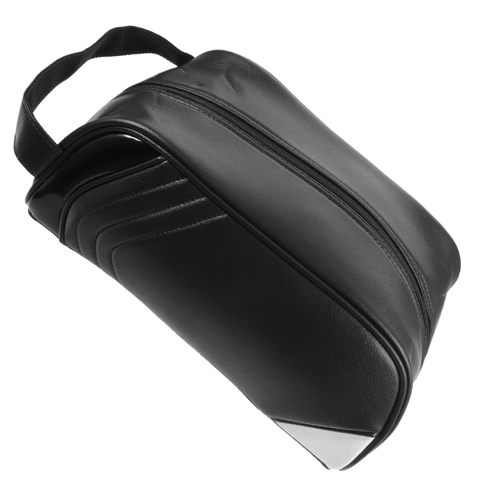 Borsa Portascarpe da Viaggio in Cuoio Nera, Multiuso | Tennis e Calcio, Formato Portatile, Antiusura, Design Zip, Contenitore per Scarpe