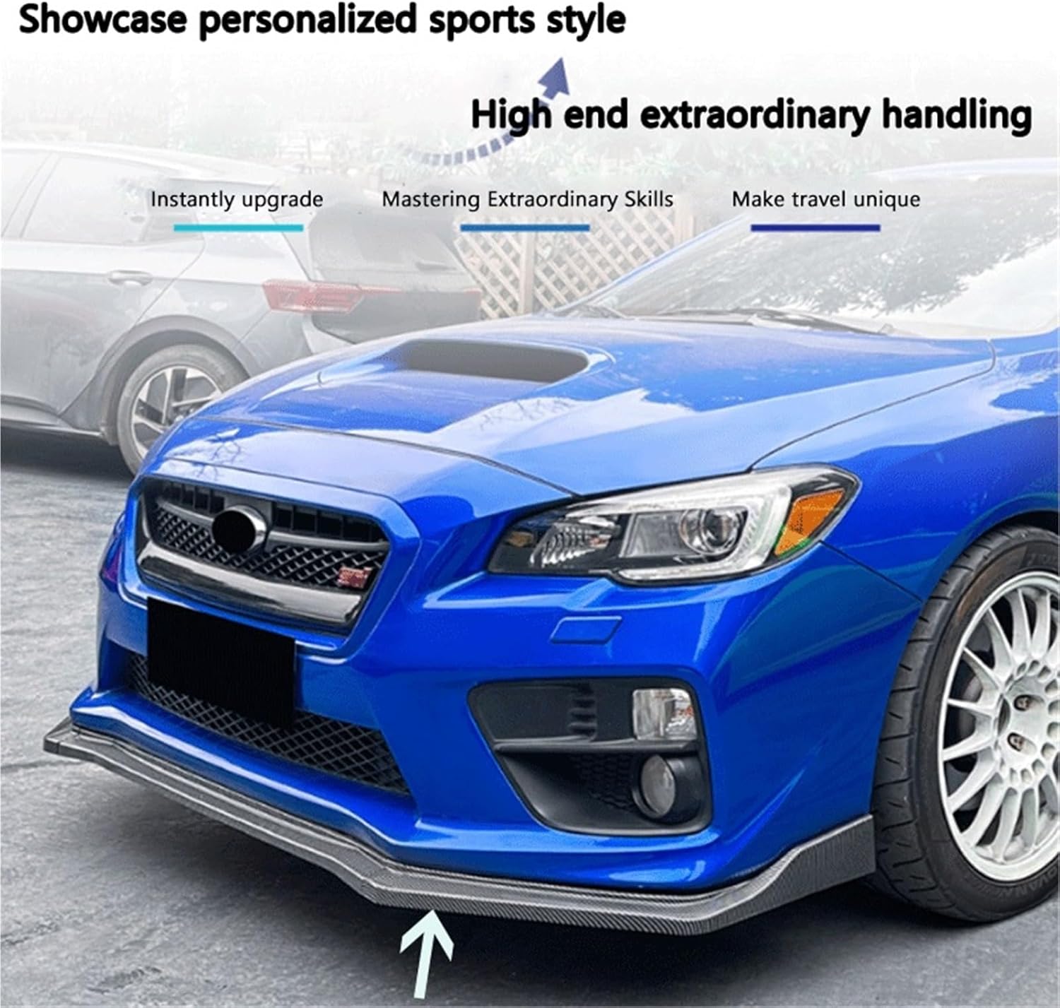 Front Lip and Front Shovel, Surround, Quality Modified Parts, Suitable for Subaru WRX STI VA 2015-2021(Carbon Black)