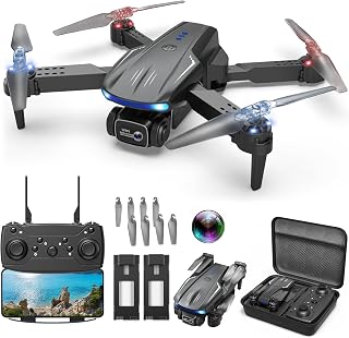 X-shop 1080P HD Camera Drone for Kids & Adults - Foldable RC Quadcopter, One-Key Takeoff/Land, Gesture Selfie, 3D Flips, 2 Batteries, Carrying Case
