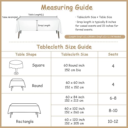 Miniatura 7 de MYSKY HOME Mantel rectangular de 60 x 120 pulgadas, resistente con borlas de algodón y aspecto de lino, mantel de granja, sin arrugas, con borlas