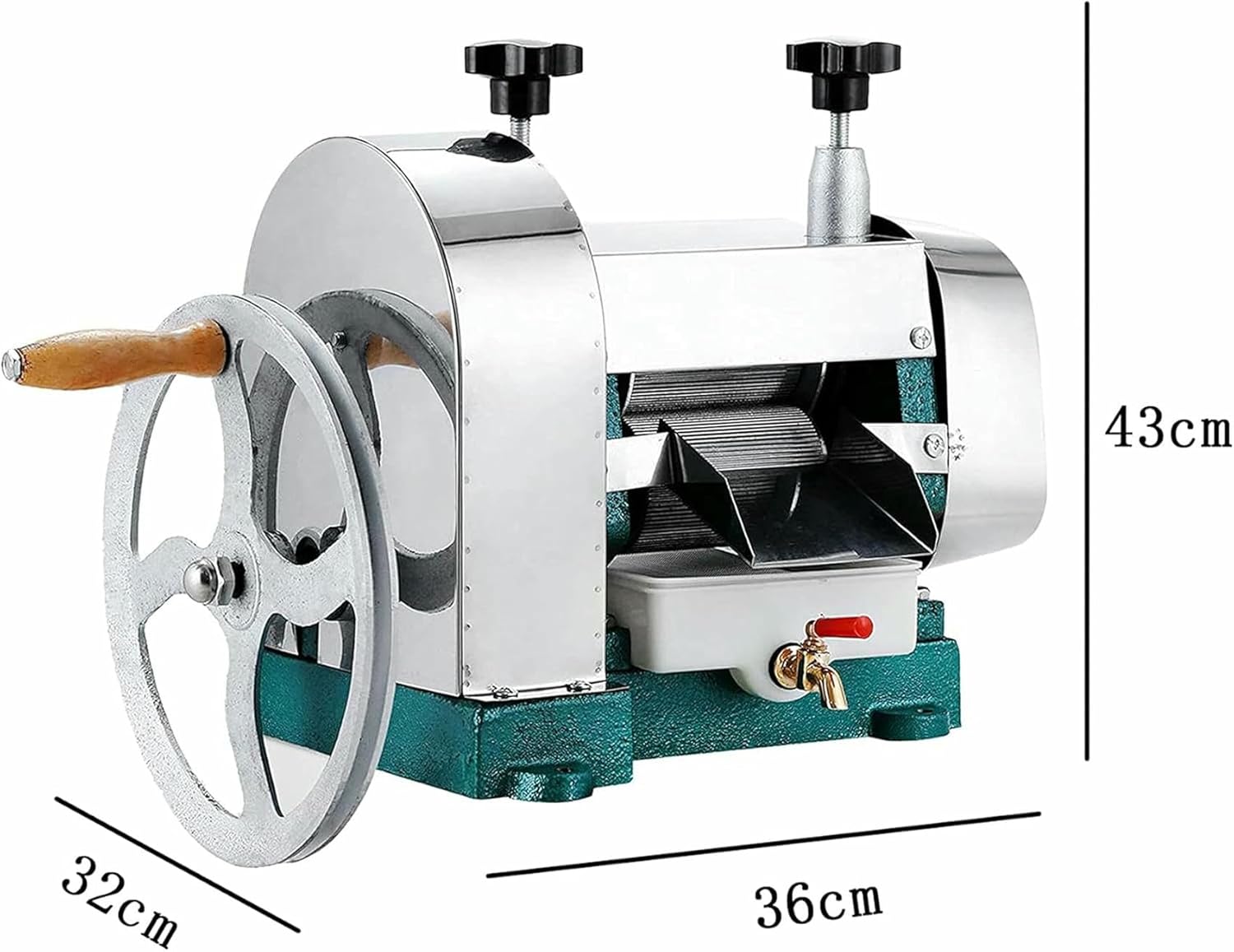 Commercial Sugar Cane Press Extractor, Manual Sugarcane Juice Machine, Stainless Steel Extractor Squeezer Press, 50KG/h Manual Juicer for Restaurant Or Home Use~/