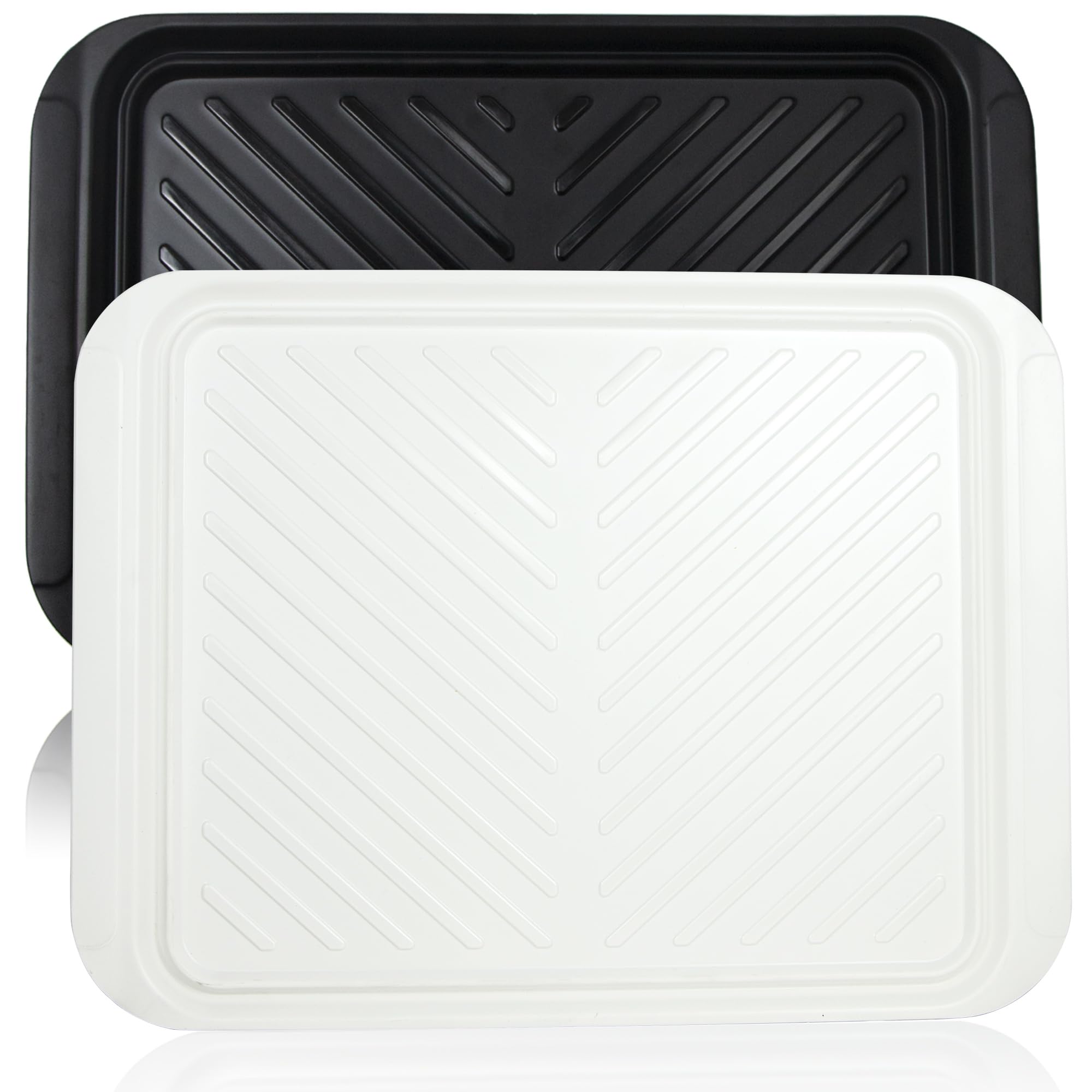 Photo 1 of ECOIOU Extra Large Grilling Trays (Set of 2), 17.3x13 inch, Black/White